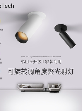 嵌入式全光谱小山丘射灯明装家用防眩可调角度照画洗墙灯店铺商用