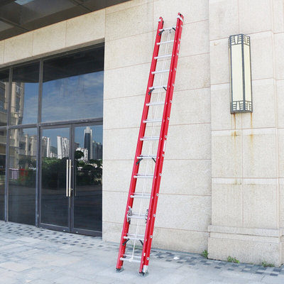百邦达玻璃钢绝缘伸缩梯消防梯电工梯 8 10 12米升降云梯工程直梯