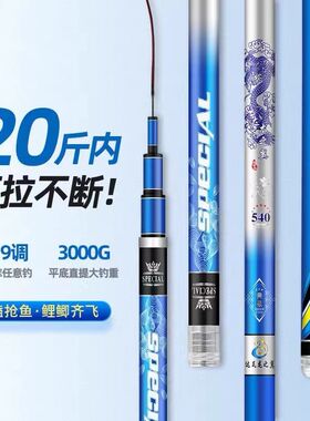 新品碳素鱼竿台钓竿10钓鱼竿轻A硬一九调鲤鱼竿大五节材质渔具