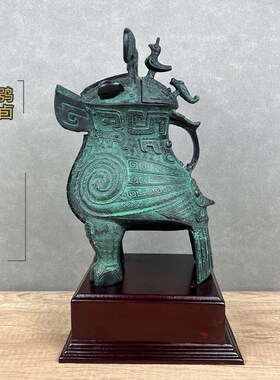 仿古青铜器摆件 安阳妇r好鸮尊鸟尊鸱鸮尊 河南博物院文创纪念品