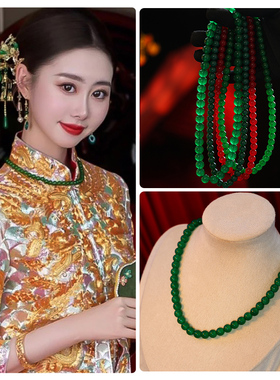 古风项链短款锁骨链龙凤褂古典马来玉脖子颈饰品百搭颈链复古配饰