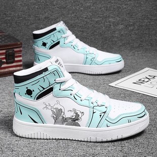 防水皮面46码 男鞋 2024新款 大码 鞋 男38高帮板鞋 47板鞋 子男 45高帮鞋