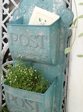 森得源铁艺信箱法式田园乡村风C收纳箱摆设家居装饰花园杂货