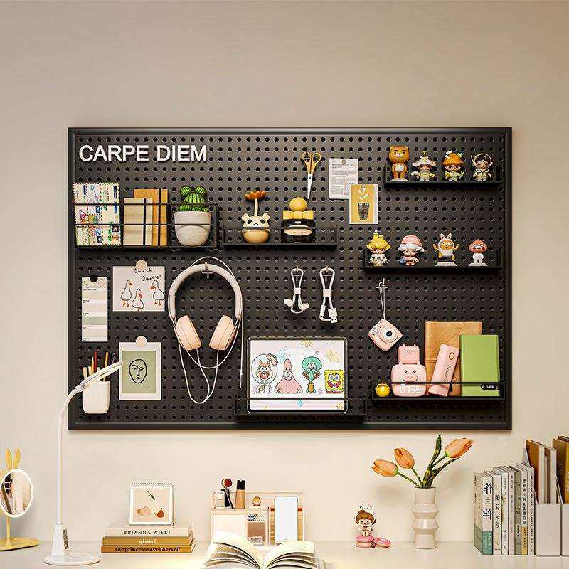 洞洞板墙上置物架免打孔不锈钢冲孔板五金工具收纳板玄关展示架无,3C数码配件,USB灯,淘宝优惠券,粉丝福利购,淘宝优惠卷