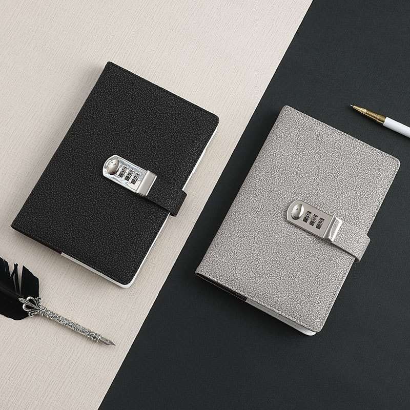 A5碎石纹密码本多功能带锁日记本学生手帐记事本笔记本子厂家