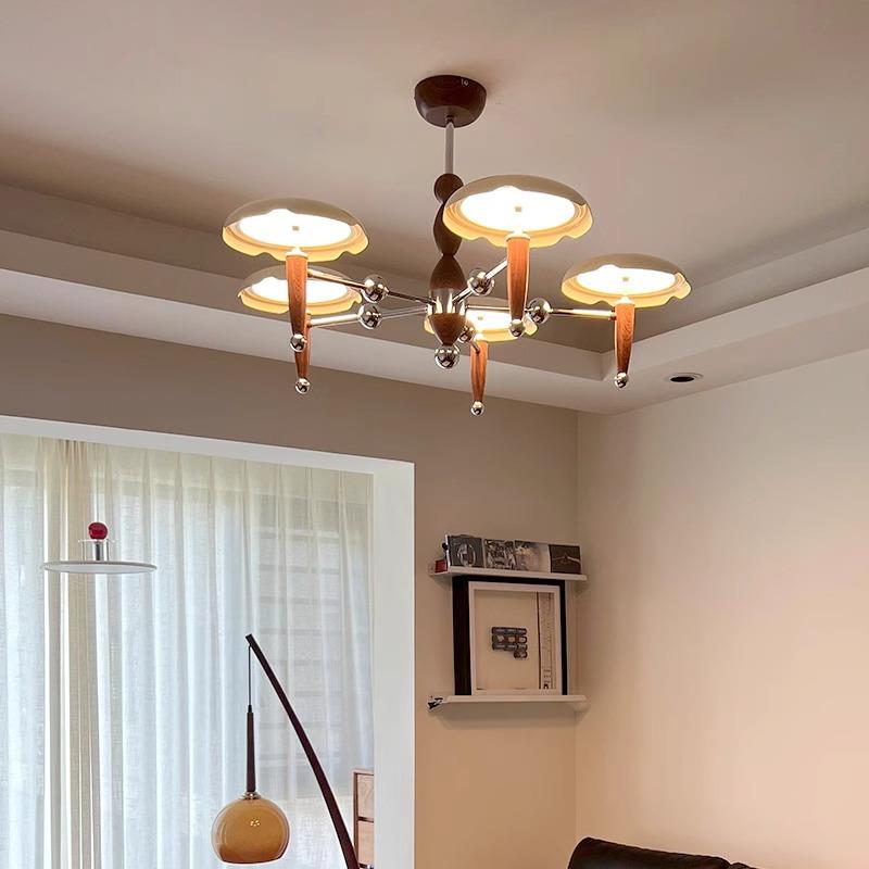 法式奶油风简约星轨飞碟卧室护眼灯美式复古客厅餐厅默片吊灯