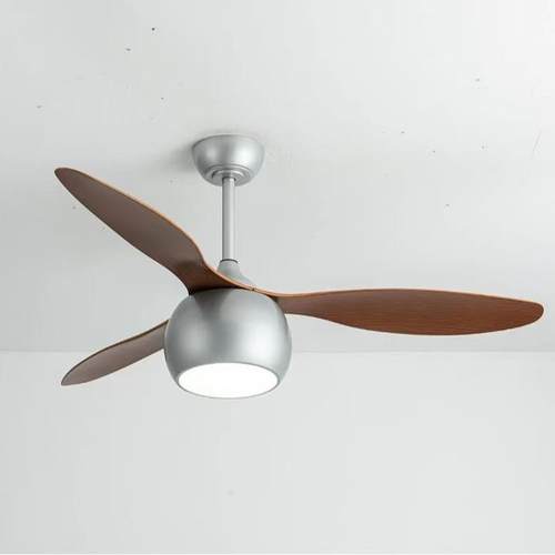 创意中式复古吊扇灯商家用客厅卧室木纹太空时代书房风扇灯别墅