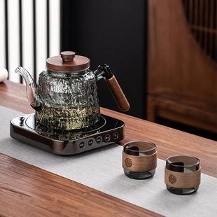 家用电陶炉蒸汽喷淋式 2024加厚蒸煮一体玻璃煮茶壶新款 煮茶器茶具