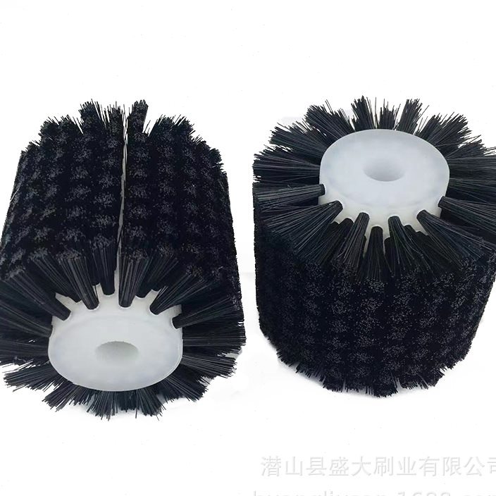 .工业毛刷轮滚筒毛刷防静电毛刷滚轮毛刷猪鬃剑麻钢丝圆形圆柱刷