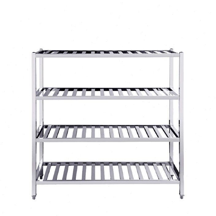 .不锈钢商用多层食堂方管菜架子厨房落地置物架果蔬菜格栅镂空菜