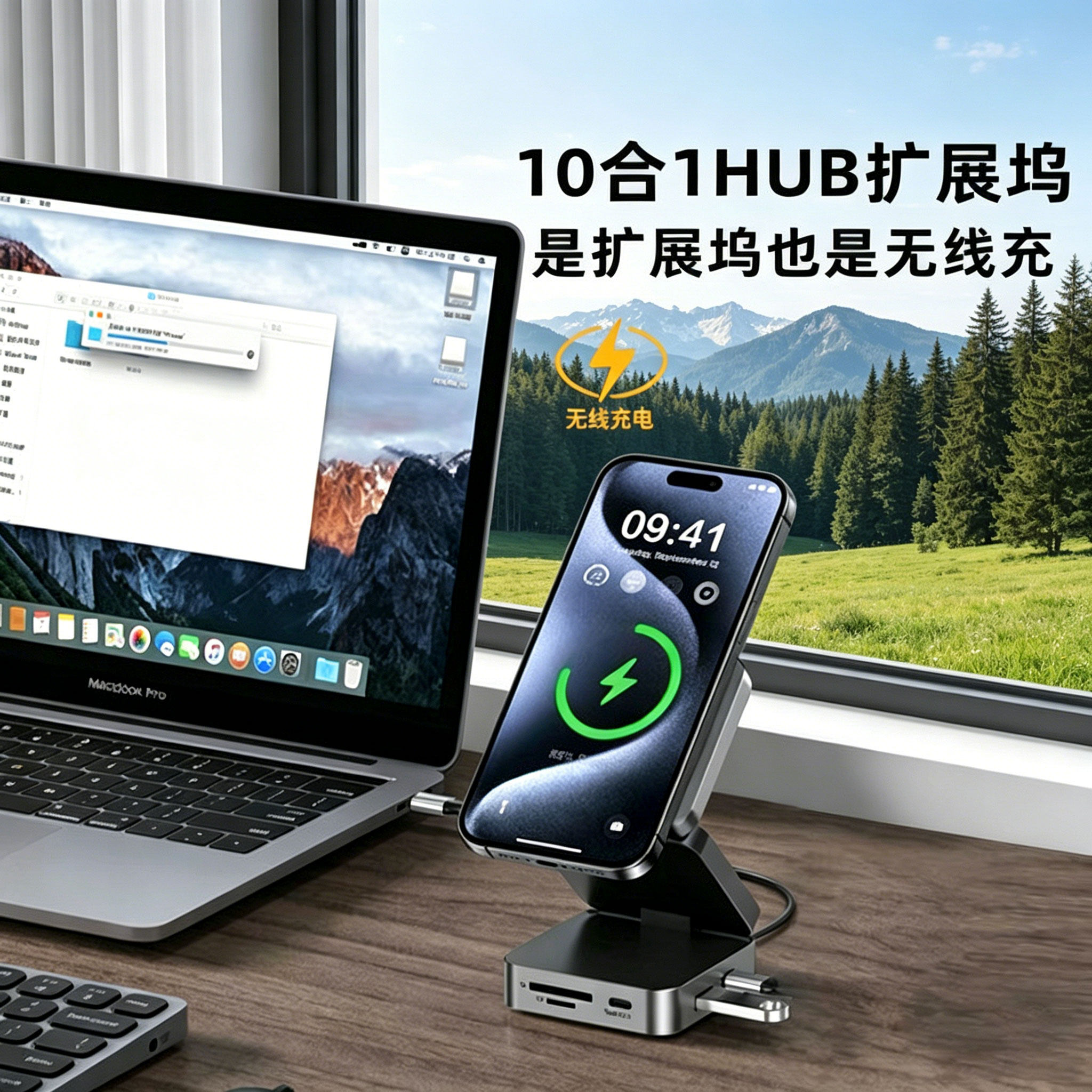 SunNaturer扩展坞磁吸无线充