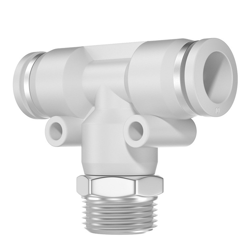 TPM朝日气动气管快插T型接头PBT4-01/6-02三通螺纹外丝快插10-04