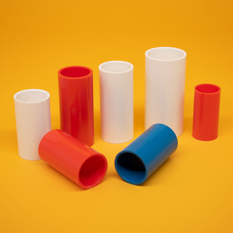 pvc线管直接1620253240 加长加厚红蓝接头直通电线穿线管配件