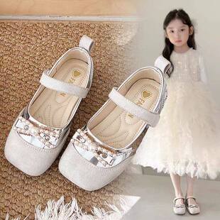 真皮女童公主小皮鞋2026春秋新款红色玛丽珍鞋软底女孩单鞋儿童鞋