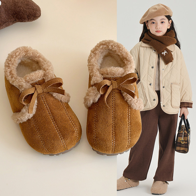 真皮儿童南瓜勃肯鞋2025秋冬新款女孩加绒加厚复古豆豆鞋防滑棉鞋,童鞋/婴儿鞋/亲子鞋,棉鞋,淘宝优惠券,粉丝福利购,淘宝优惠卷