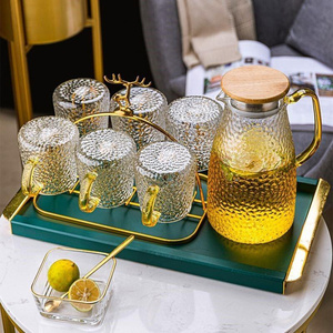 招待客人的杯子茶杯套装家用待客高档茶几一套客厅成套水杯玻璃杯