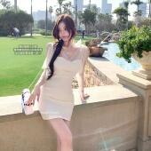 超仙网纱拼接蝴蝶结系带修身 bewithRosey 茉莉小白花 裙抹胸裙