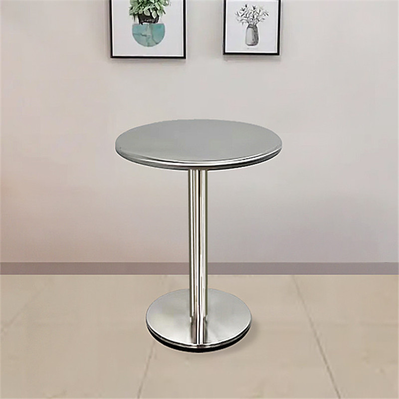 不锈钢小圆桌子网红咖啡厅奶茶汉堡甜品蛋糕店酒吧工业风餐桌商用