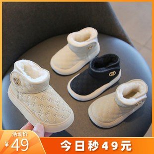 男童鞋子软底短靴女宝宝学步鞋1一2岁3婴儿童雪地靴休闲棉鞋冬季0