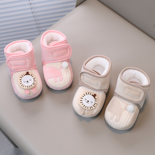 加绒软底鞋 12个月宝宝外出防掉鞋 子冬季 保暖厚棉鞋 婴儿鞋