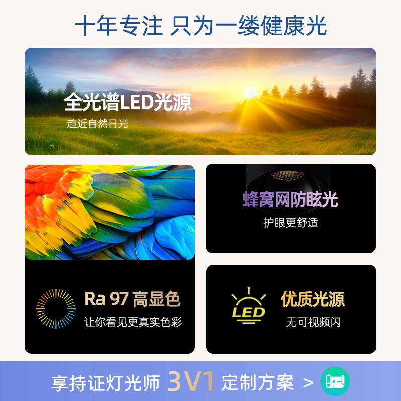 初识照明b 明装筒灯家用玄关过道聚光灯全光谱客厅背景墙吸顶射灯