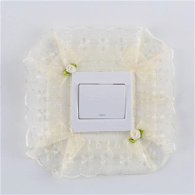 开关装饰墙贴保护套轻奢蕾丝布艺边框套创意客厅卧室灯墙壁插座套