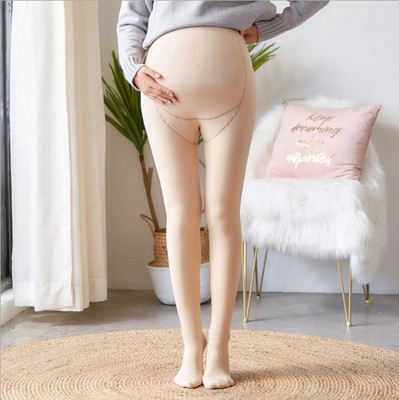 孕妇光腿肉色神器秋冬季加厚加绒托腹裤保暖裤女外穿肤色打底裤袜
