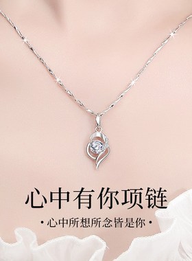 999纯银项链女2024新款轻奢小众锁骨链首饰品生日礼物送女友