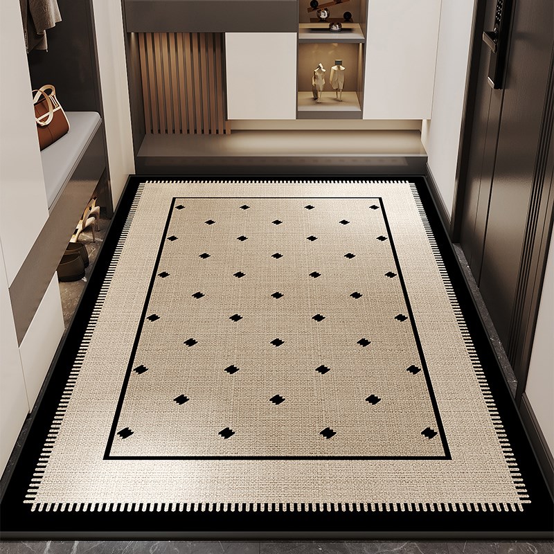 现代轻奢入户门地垫亚麻入户脚垫进门口门垫防滑地毯可裁剪地垫