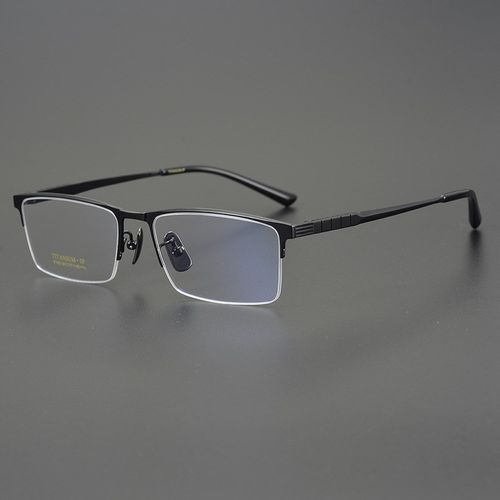 超轻复古方框商务纯钛半框眼镜框男超轻潮变色近视眼镜架防蓝光