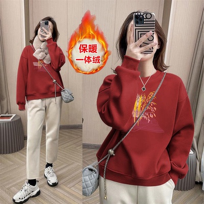 即墨纯棉加绒加厚卫衣女保暖外套