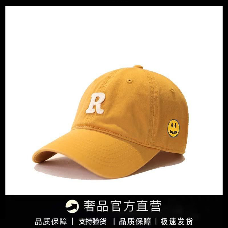 【一折专区】DREW SEEW 笑脸字母R帽子夏季百搭棒球帽女鸭舌帽男