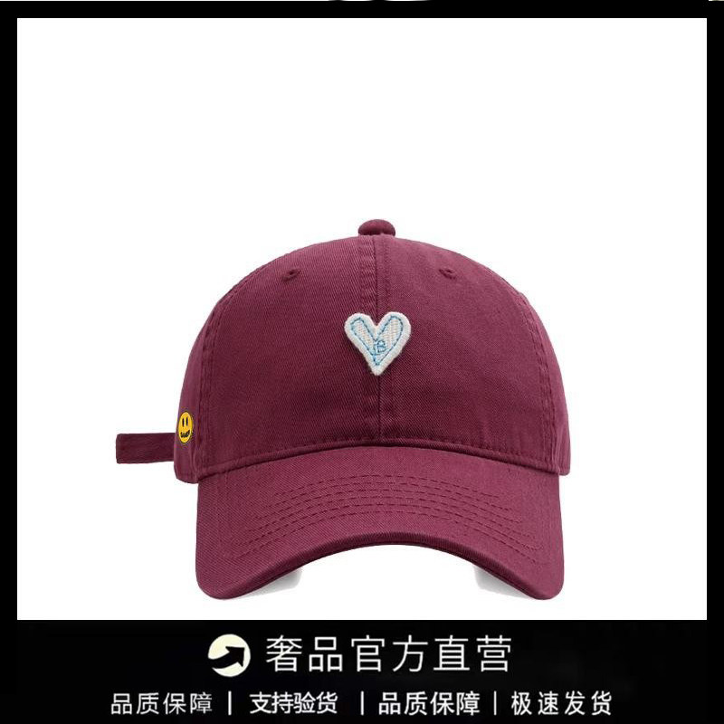 【一折专区】DREW SEEW 笑脸帽子爱心刺绣棒球帽男女款百搭鸭舌帽图片