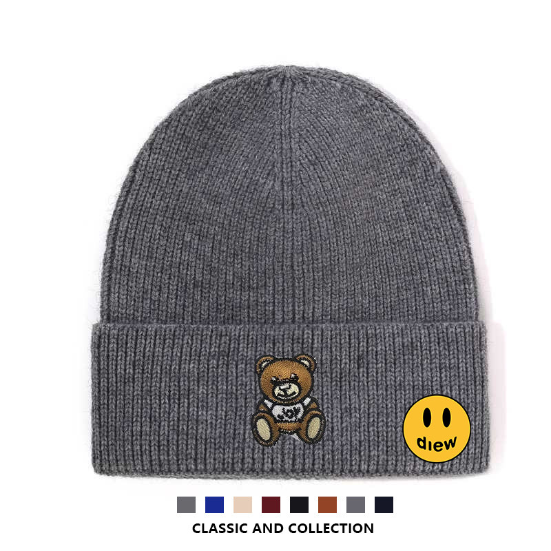 【一折专区】DREW SEEW 笑脸户外出游时尚简约显脸小防寒保暖帽子