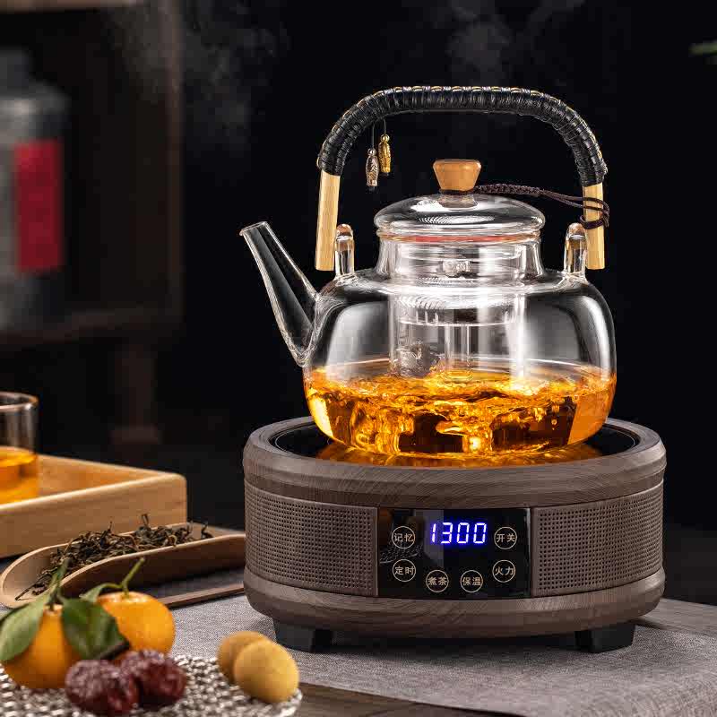 逸集煮茶器2024新款电陶炉烧茶壶电热煮茶一体烧水壶泡茶专用茶具