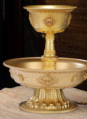 多款藏式民族纯j铜八吉祥高脚雕花护法杯圣水杯供水家用供具摆件