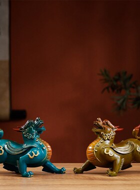 纯铜貔貅招财摆件公母一对客厅聚C财旺财家用店铺公司开业送礼皮