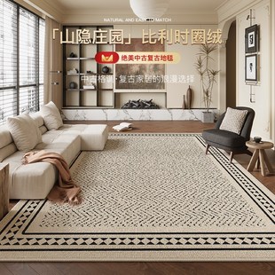 轻奢高级感茶几毯家用法式 中古风客厅地毯2025q新款 卧室地垫可擦