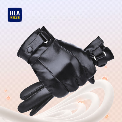 海澜之家皮手套男士加绒秋冬季