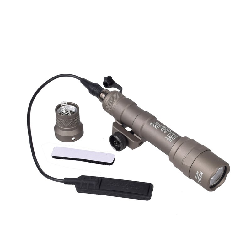 M600B战术强光手电筒400u流明头 导轨20mm夹具电筒LED鼠尾线控开