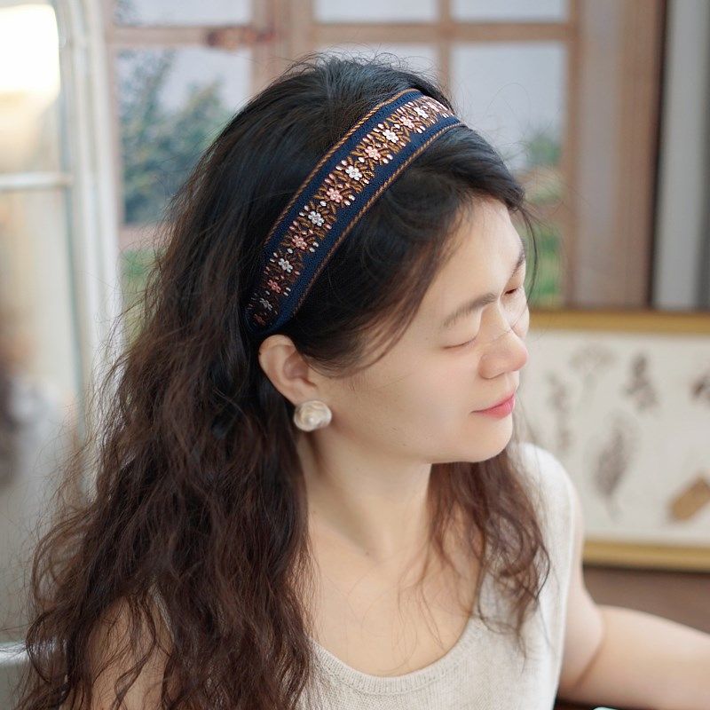 民族风精致刺绣布艺花朵发箍女新款网红气质带齿防滑压发宽边头箍,饰品/流行首饰/时尚饰品新,发饰,淘宝优惠券,粉丝福利购,淘宝优惠卷