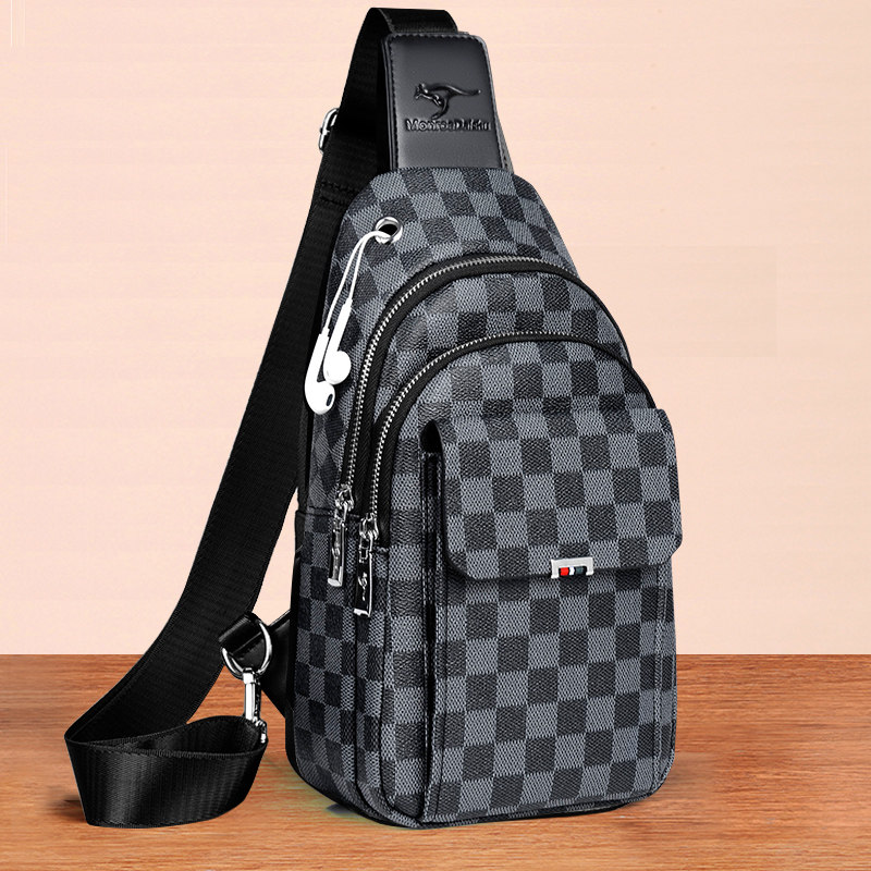 胸包男大容量格子纹男士单肩斜挎包小挂包潮牌男包外贸男款胸前包,箱包皮具/热销女包/男包,男士包袋,淘宝优惠券,粉丝福利购,淘宝优惠卷