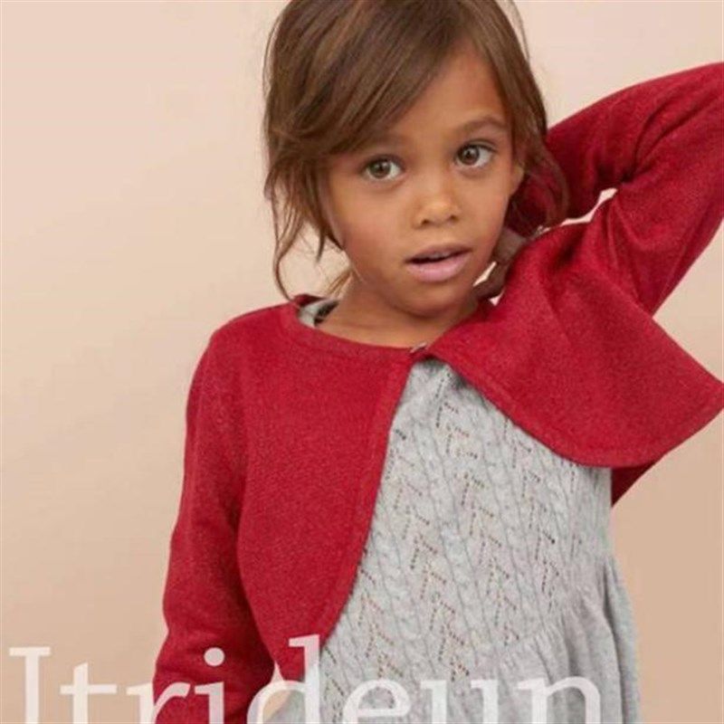 金丝针织开衫外套女童舞蹈服小外披肩一粒扣公主春秋夏搭配礼服裙