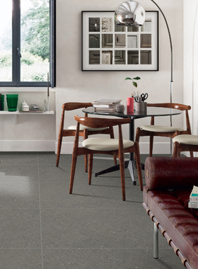 侘寂风水磨石瓷砖k别墅防滑地砖客厅瓷砖民宿灰色大砖750x1500素