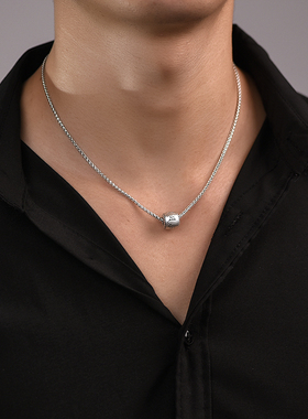 999纯银项链吊坠男女士款潮银链子龙骨链小众锁骨链520礼物送男友