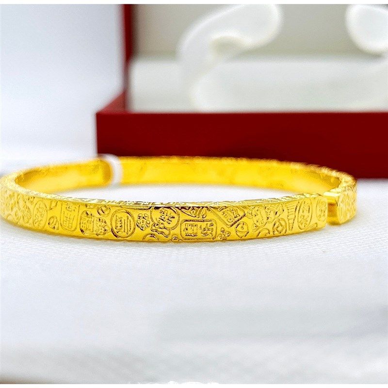 水贝金包银吉言满印案图一意吉祥饰品银镯纯银手镯手链,饰品/流行首饰/时尚饰品新,银饰手镯,淘宝优惠券,粉丝福利购,淘宝优惠卷