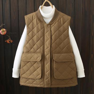 加大甲肥加冬季大口袋棉服马200大码女装宽松sc229无袖斤保暖马夹