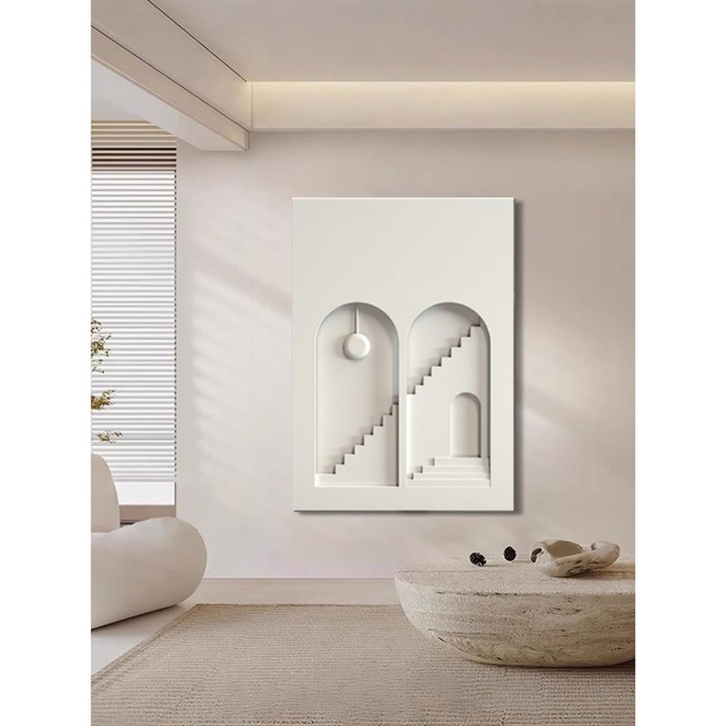 几何抽象3D立体浮雕挂画现代简约玄关走廊过P道画客厅背景墙装饰图片