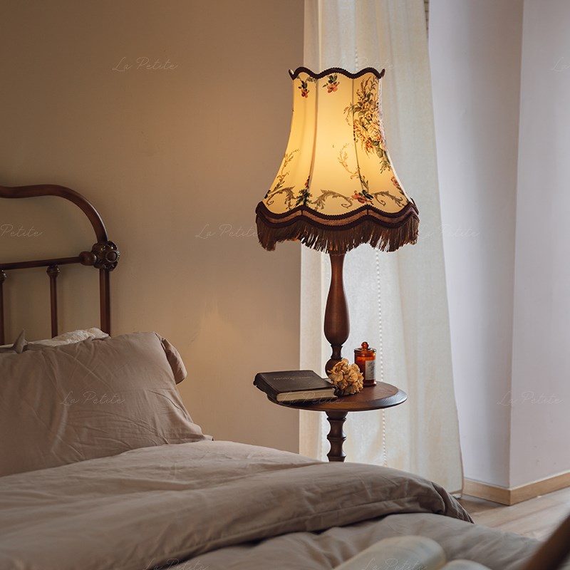 悦澜居中古落地灯客厅沙发边置物架E装饰收纳氛围灯书房卧室床头