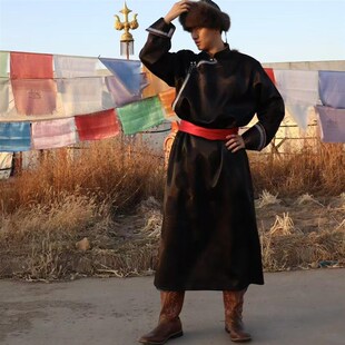 大码新款蒙古袍男日常生活装冬季B棉袍蒙古服装男秋款长款加绒成